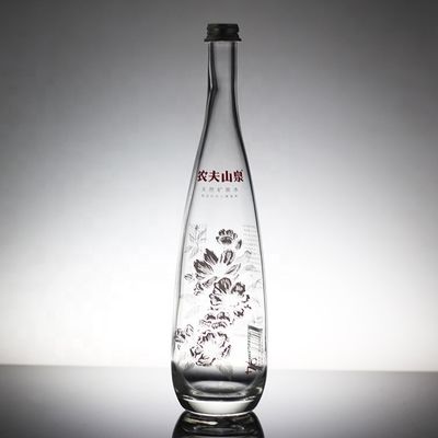 Op maat gemaakte heldere glazen schroefkap fles voor sap of frisdrank 330ml 500ml 750ml