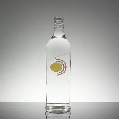 Op maat gemaakte heldere glazen schroefkap fles voor sap of frisdrank 330ml 500ml 750ml