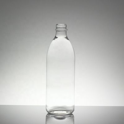 Op maat gemaakte heldere glazen schroefkap fles voor sap of frisdrank 330ml 500ml 750ml
