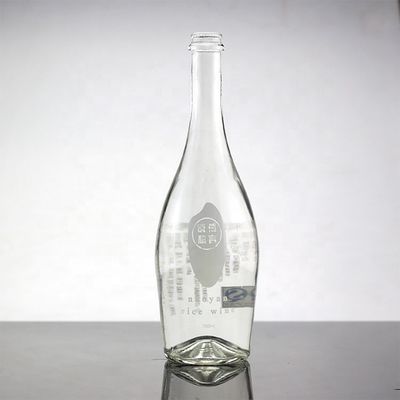 Dorstuitdoende fles met schermdruk en 750 ml glasmateriaal
