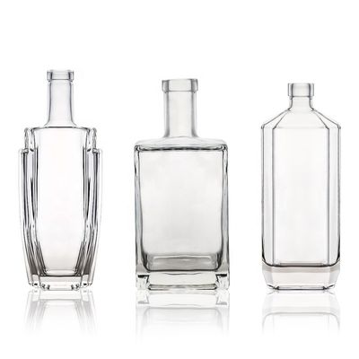 Acceptabel klant logo Glas vierkant Super Flint 500 ml 700 ml 750 ml fles voor gin