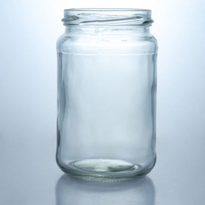 Op maat gemaakte 500 ml brede mond ronde glazen honingpot met metalen dop en glazen basismateriaal