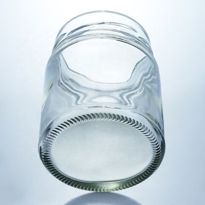 Op maat gemaakte 500 ml brede mond ronde glazen honingpot met metalen dop en glazen basismateriaal