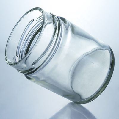 Op maat gemaakte 500 ml brede mond ronde glazen honingpot met metalen dop en glazen basismateriaal