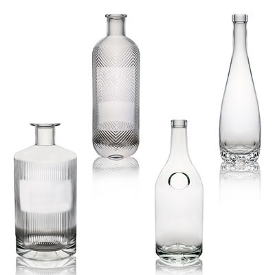 Decal unieke gestreepte glazen fles voor wodka gin whisky rum wijn kurk 500 ml 700 ml 750 ml