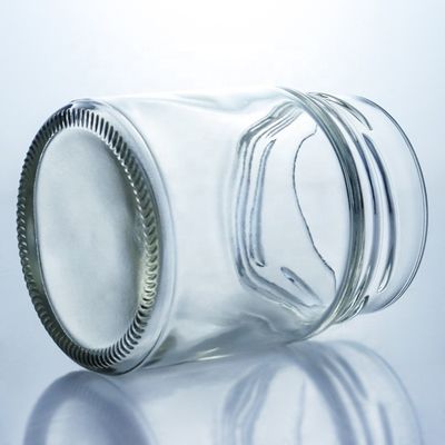 Op maat gemaakte 500 ml brede mond ronde glazen honingpot met metalen dop en glazen basismateriaal