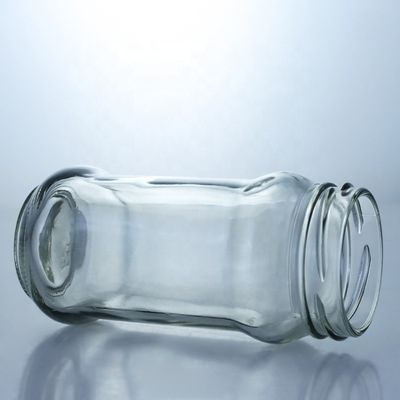 Duidelijke glazen pot voor het opslaan van honingmes met metaaldoek 25 ml tot 1000 ml