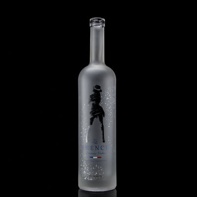 Glaskraag 750 ml Zuur Etch Vodka Fles met heldere of aangepaste kleur in Heze
