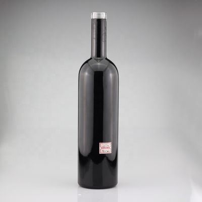 750 ml Glanzend Zwart Glas Vodka Geverfde Flessen Schermdruk Gin Sluiting Liquor Fles