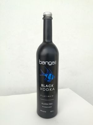 750 ml Glanzend Zwart Glas Vodka Geverfde Flessen Schermdruk Gin Sluiting Liquor Fles