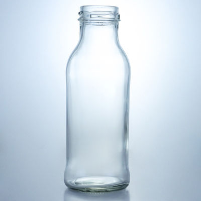 250 ml ronde glazen voedselpot voor melk sap fruit thee aangepast logo en glazen kraag
