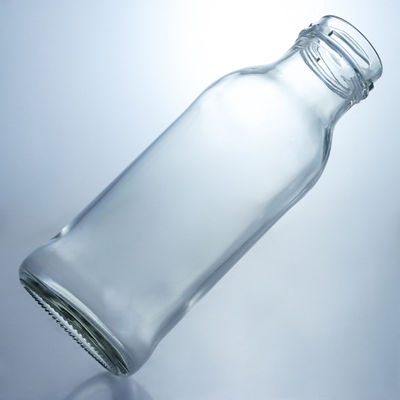 250 ml ronde glazen voedselpot voor melk sap fruit thee aangepast logo en glazen kraag