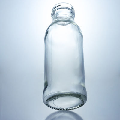 250 ml ronde glazen voedselpot voor melk sap fruit thee aangepast logo en glazen kraag
