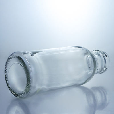 250 ml ronde glazen voedselpot voor melk sap fruit thee aangepast logo en glazen kraag