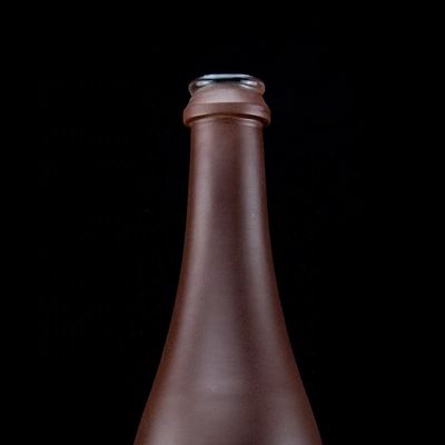 500 ml champagnefles met matte afwerking uniek ontwerp koper beklede glazen kraag