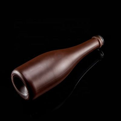 500 ml champagnefles met matte afwerking uniek ontwerp koper beklede glazen kraag