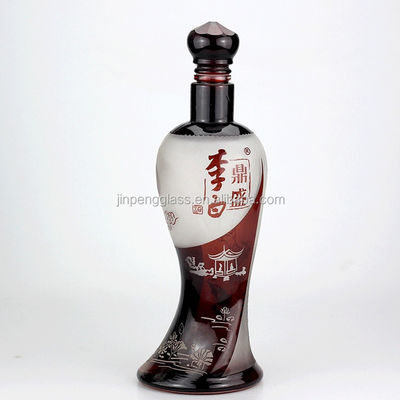Custom Design Vrouwelijk Liquor Fles 1000 ml 750 ml met Decal oppervlak