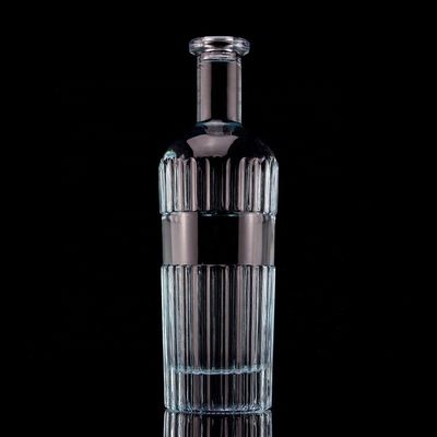 Pretty Light Blue 750ml 75cl Verticale strepen Vodka fles met deksel gemaakt van helder glas