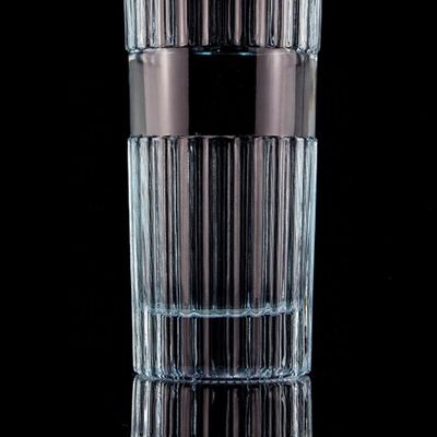Pretty Light Blue 750ml 75cl Verticale strepen Vodka fles met deksel gemaakt van helder glas
