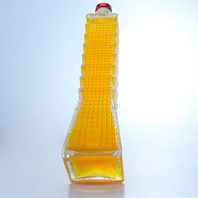 Torenvormige glazen fles voor wodka brandy tequila aangepast logo