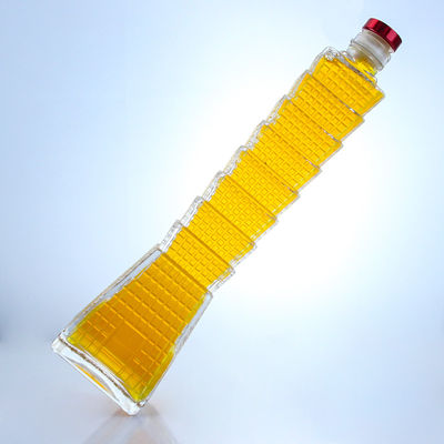 Torenvormige glazen fles voor wodka brandy tequila aangepast logo