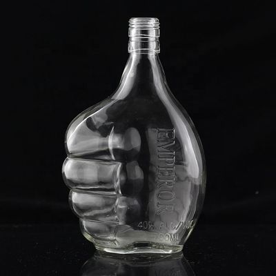 Industriële glasfles van 700 ml voor de drankenindustrie in duimvorm