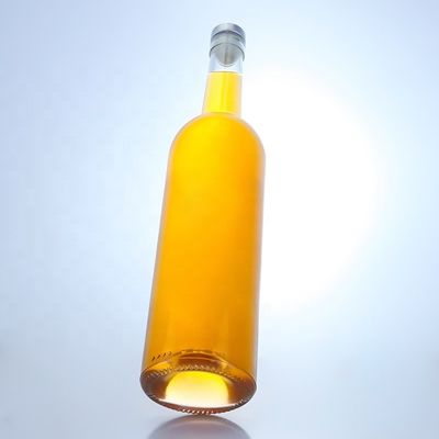 Gepersonaliseerde logo glazen fles voor 750 ml Long Neck Clear Flint Gin Rum Champagne Liquor