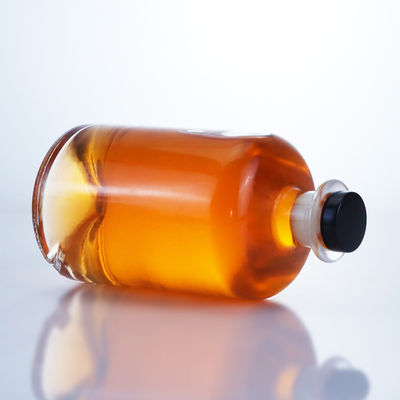 Glaskraag 750 ml Korte hals Ronde vorm Leeg, helder Flint Gin Rum Champagne Spirituosen Fles met kurk