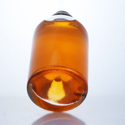 Glaskraag 750 ml Korte hals Ronde vorm Leeg, helder Flint Gin Rum Champagne Spirituosen Fles met kurk