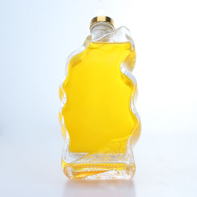 Doorzichtige of op maat gemaakte glazen fles met speciale vorm voor whisky vodka brandy