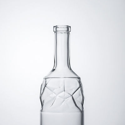 Oppervlaktebehandelingen Decal Custom Shape Embossed Glass Liquor Bottle voor Whisky Gin Rum