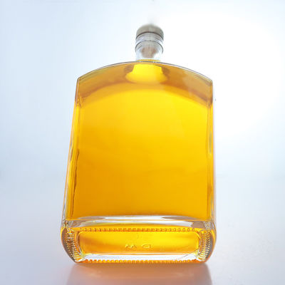 Platte glasfles voor whisky, wodka, tequila, gin en rum