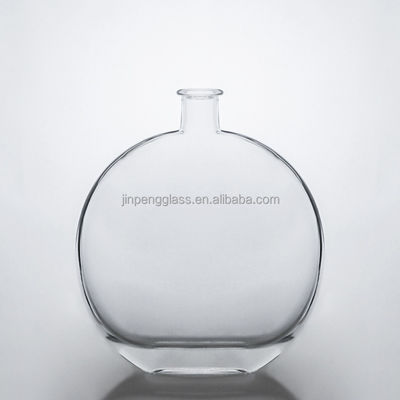Custom Clear Flat 750ml Glasfles Met Kork Voor Vodka Whiskey Gin Industriële Drank
