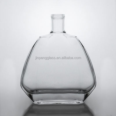 Custom Clear Flat 750ml Glasfles Met Kork Voor Vodka Whiskey Gin Industriële Drank