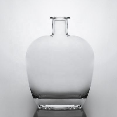 Custom Clear Flat 750ml Glasfles Met Kork Voor Vodka Whiskey Gin Industriële Drank
