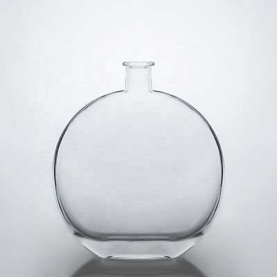 Custom Clear Flat 750ml Glasfles Met Kork Voor Vodka Whiskey Gin Industriële Drank
