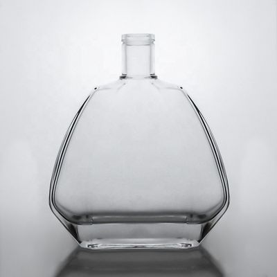 Custom Clear Flat 750ml Glasfles Met Kork Voor Vodka Whiskey Gin Industriële Drank