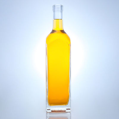 Vierkante Super Flint glasfles in heldere kleuren voor wodka Whisky Tequila Gin
