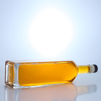 Vierkante Super Flint glasfles in heldere kleuren voor wodka Whisky Tequila Gin