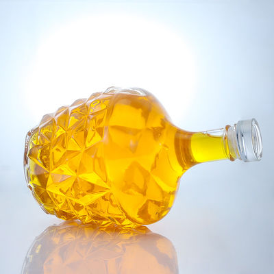 Duidelijke of op maat gemaakte ronde glazen fles met decal voor rum, wodka, whisky, tequila en gin
