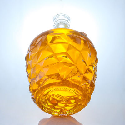 Duidelijke of op maat gemaakte ronde glazen fles met decal voor rum, wodka, whisky, tequila en gin