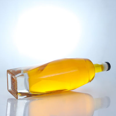 Lichaam Materiaal Glas Vierkant Vorm Rum Vodka Whisky Tequila Gin Fles met kurk