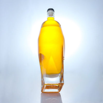 Lichaam Materiaal Glas Vierkant Vorm Rum Vodka Whisky Tequila Gin Fles met kurk