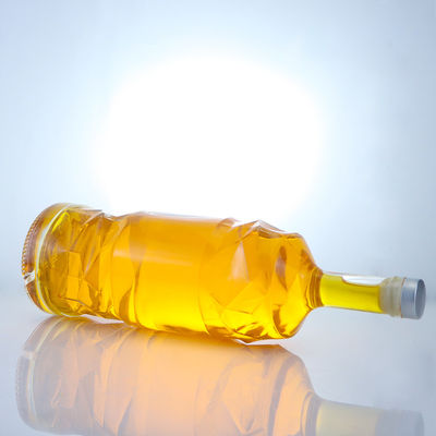 Liquor glasfles met geïmprimeerd aanpasbaar logo en heldere of aangepaste fleskleur