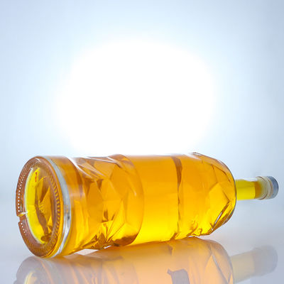 Liquor glasfles met geïmprimeerd aanpasbaar logo en heldere of aangepaste fleskleur