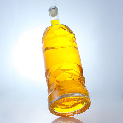 Liquor glasfles met geïmprimeerd aanpasbaar logo en heldere of aangepaste fleskleur