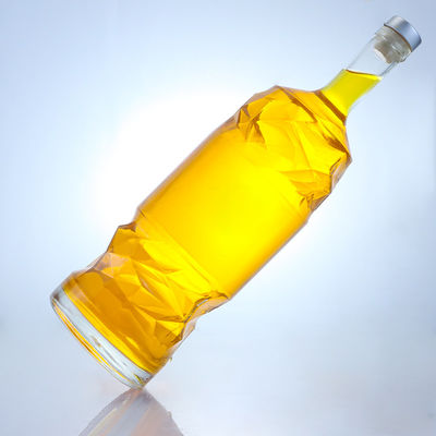 Liquor glasfles met geïmprimeerd aanpasbaar logo en heldere of aangepaste fleskleur