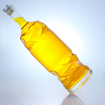 Liquor glasfles met geïmprimeerd aanpasbaar logo en heldere of aangepaste fleskleur
