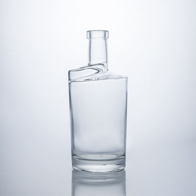 Ronde vorm Custom Design 750 ml Duidelijke lege drank glasfles voor rum Vodka Gin Whiskey