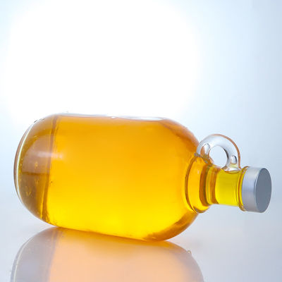 Gepersonaliseerd logo ronde vorm drank glazen fles met handvat en schroef dop